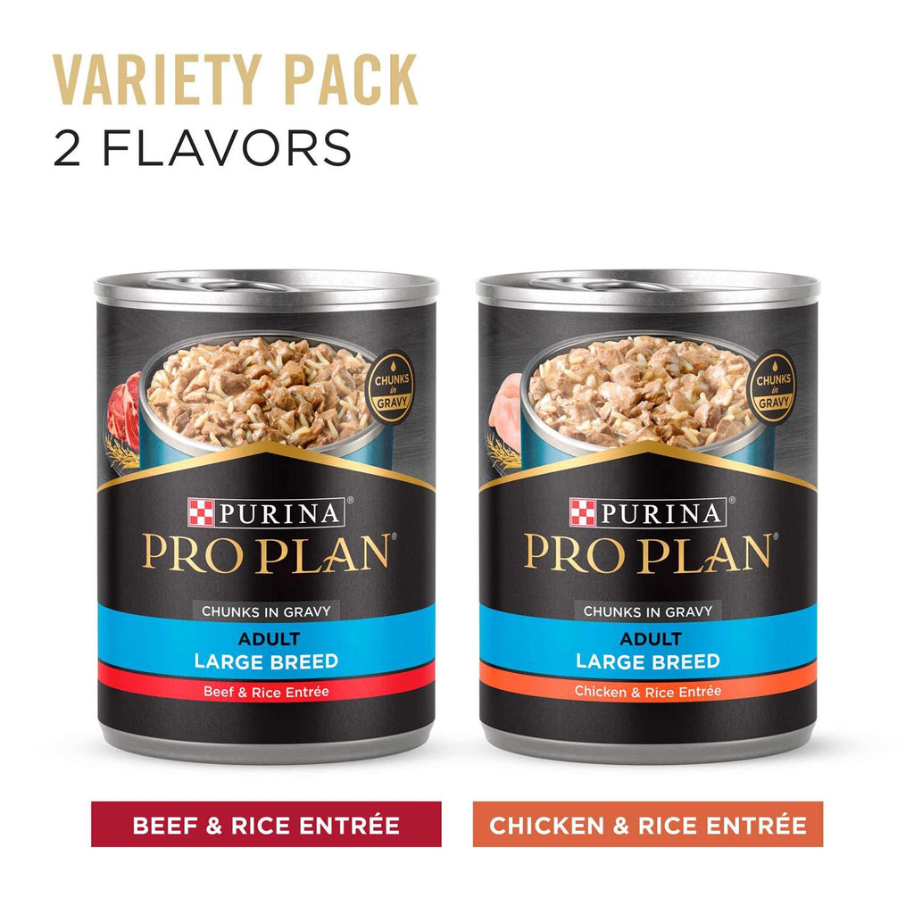 Chicken & Rice Beef & Rice Adult Large Breed Wet Dog Food Variety Pack N27819
