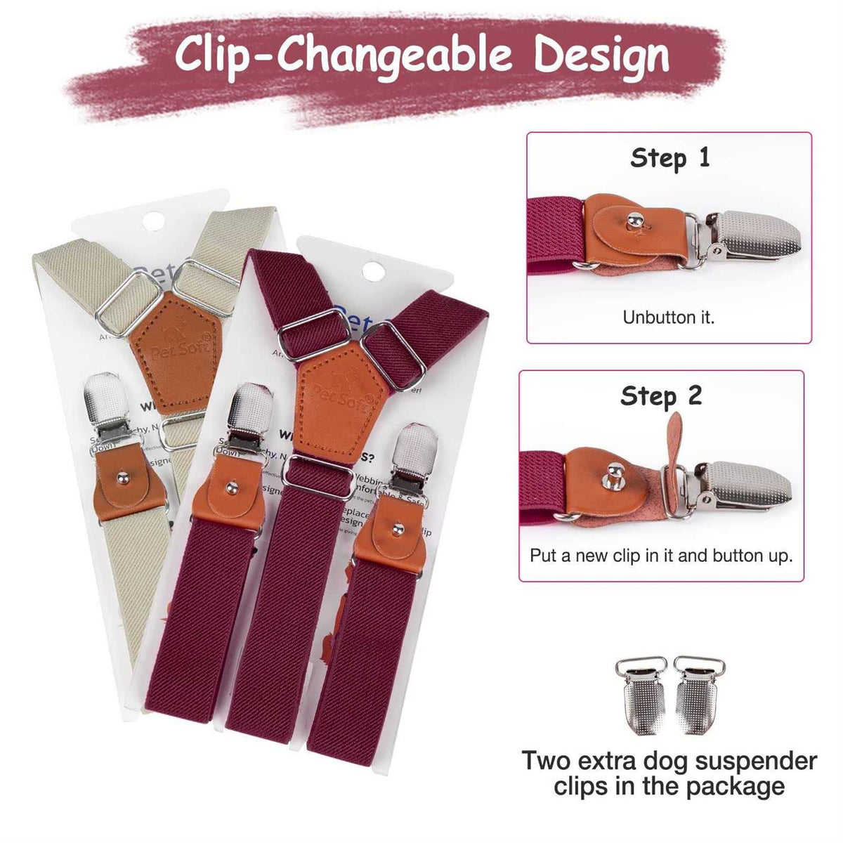 2 Pieces Dog Diaper Suspenders Z55801