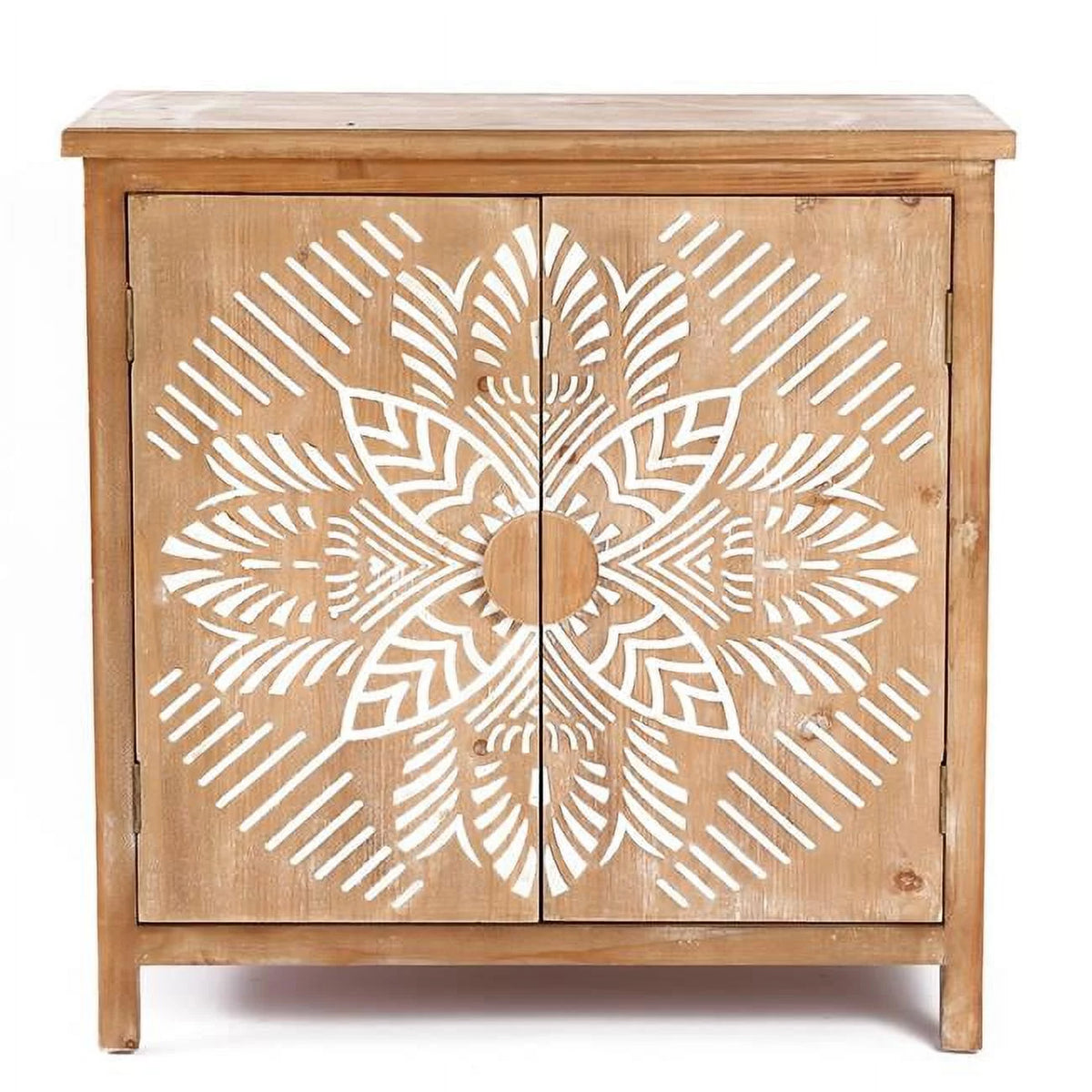 Natural Wood 2-Door Storage Cabinet E697118