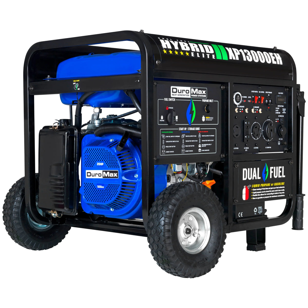13,000-Watt 500cc Portable Hybrid Gas Propane Generator W9193