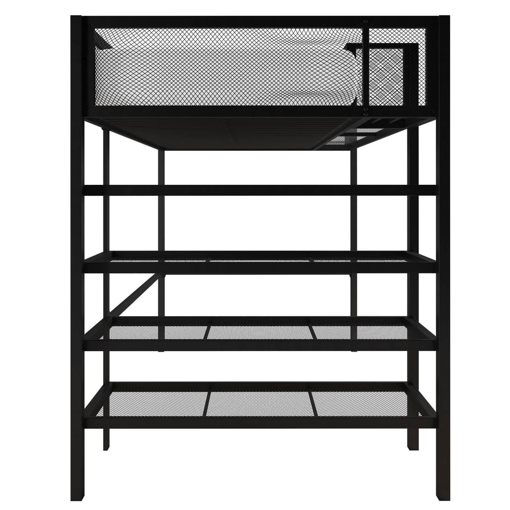 Black Metal Storage Loft with Bookcase F740