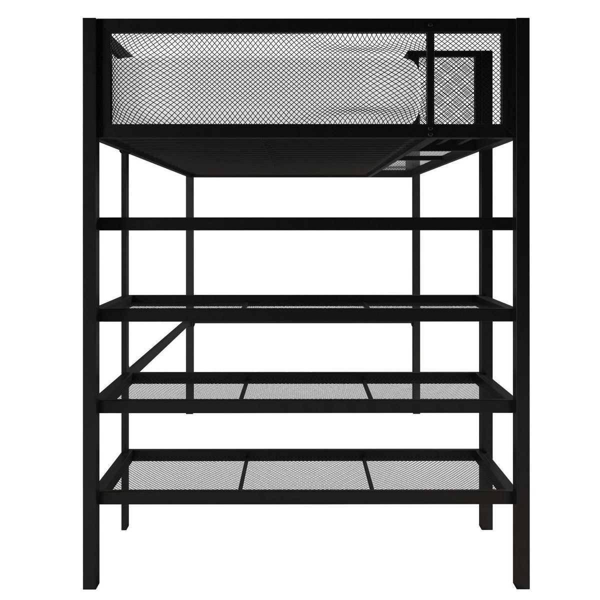Black Metal Storage Loft with Bookcase F740
