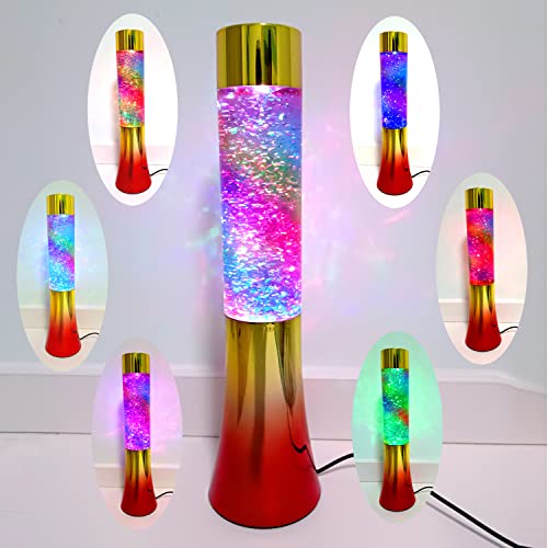 14" Glitter Liquid Motion Lamp LED Red Pink Purple Blue Multiple Colors T5859