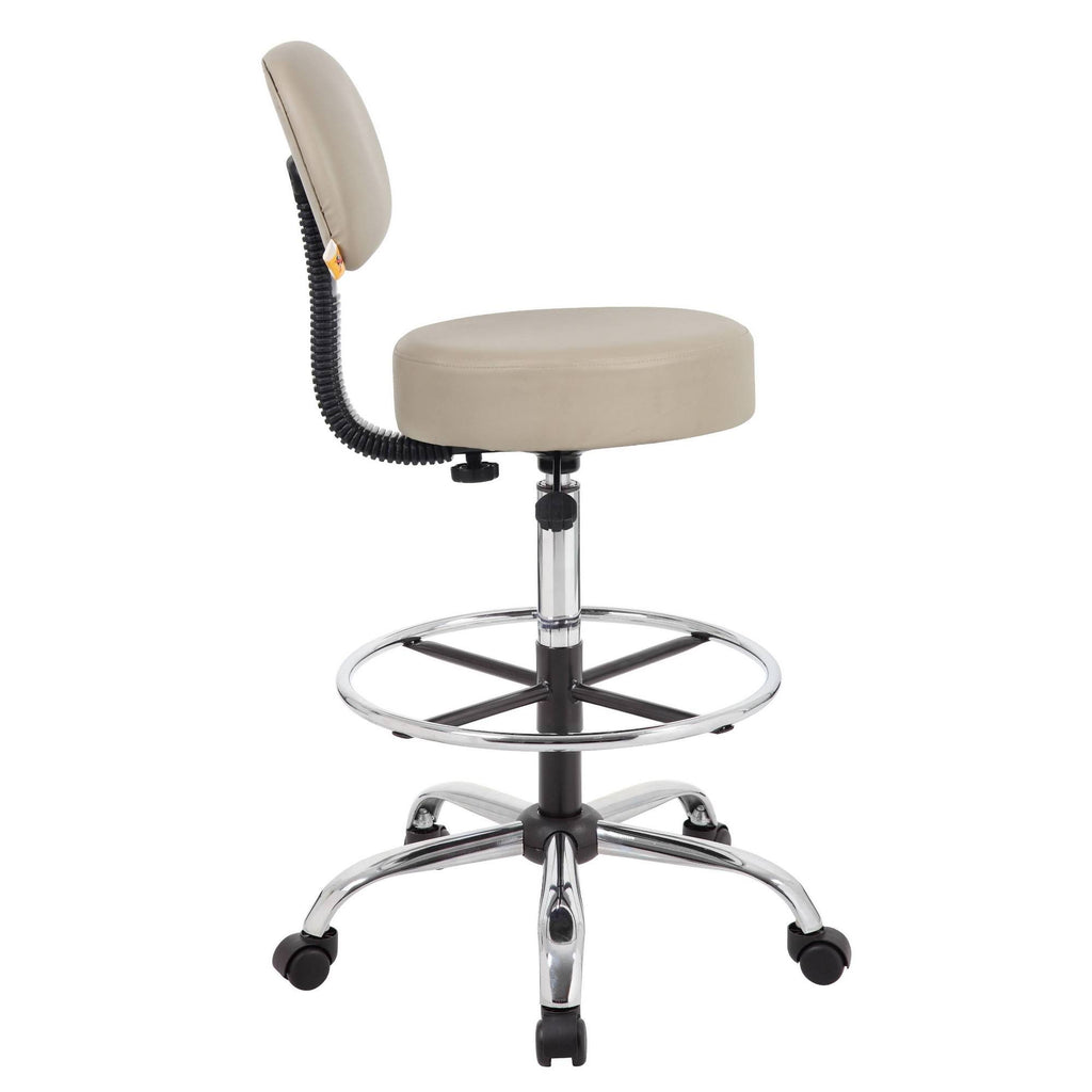 Beige Caressoft Medical Drafting Stool with Back Cushion E578936