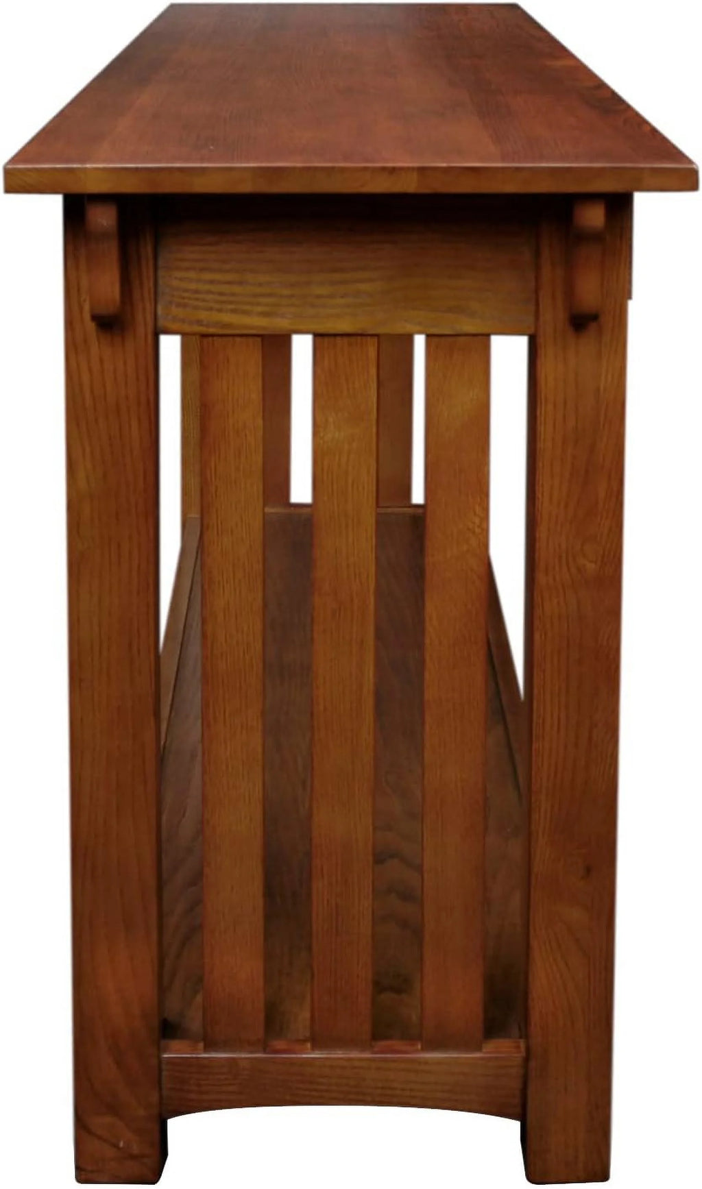 Medium Oak Two Drawer Console Table with Shelf N19581