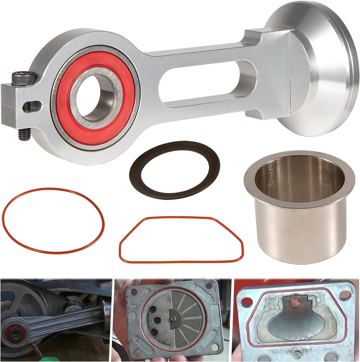 Compressor Piston Kit Connecting Rod Replacement Kit for Oil Free Air Compressor Pump Q8794