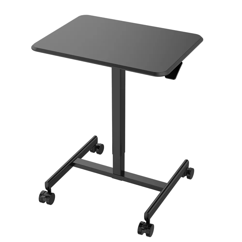 Black Height Adjustable Standing Desk with Lockable Wheels U768534