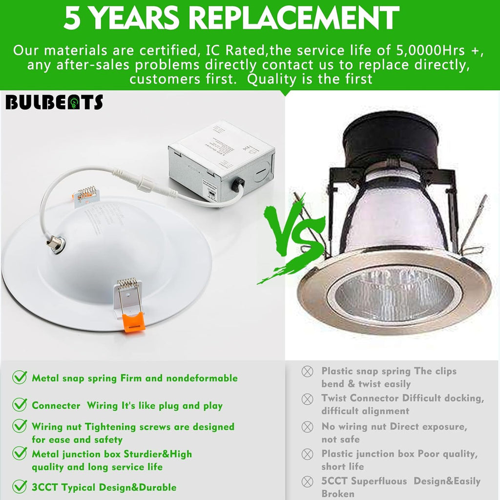 12 Pack 5/6 Inch Gimbal LED Recessed Light, Dimmable, 3000K/4000K/5000K, 12W=110W 1200LM, IC Rated Z249