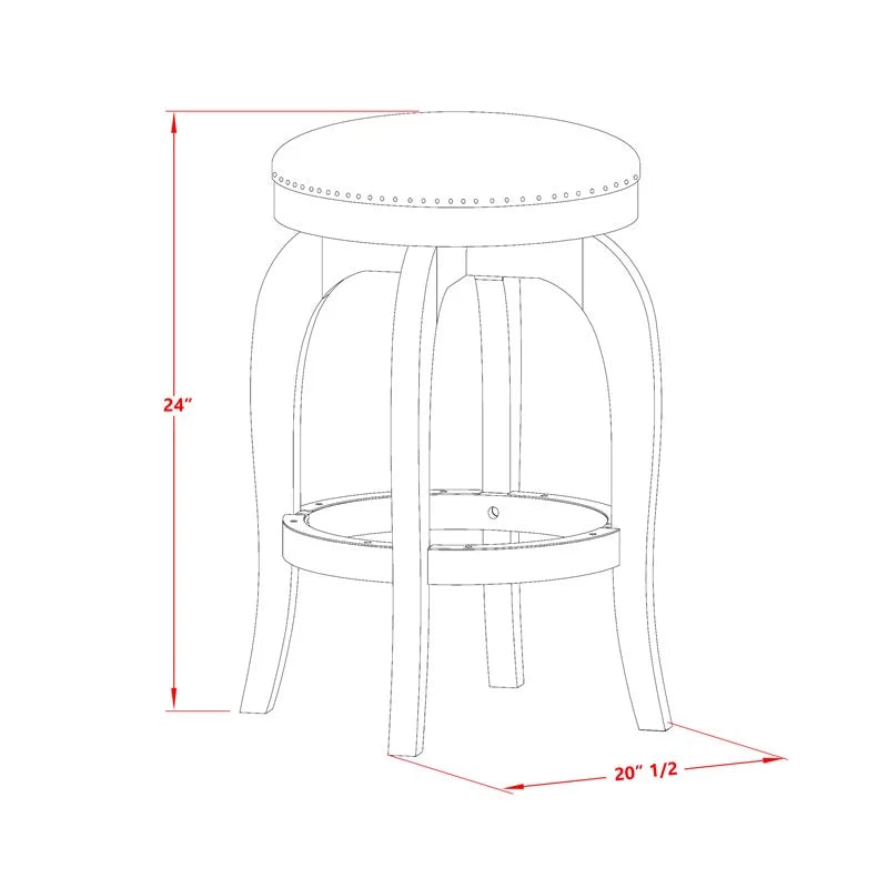 24" Wood Swivel Backless Bar Stool Set of 2 C394837