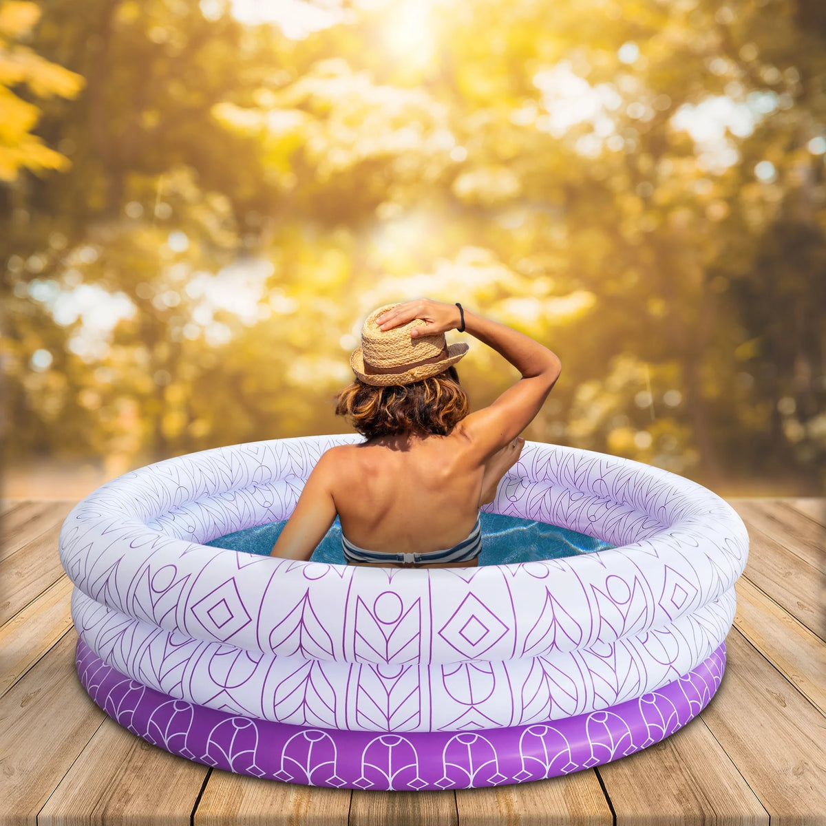 Inflatable 5.5ft 3 Ring Adult Pool V414