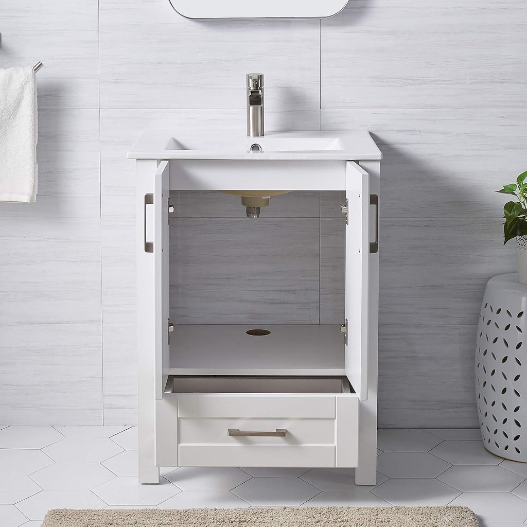 White 24 inch Bathroom Vanity with Sink B638817