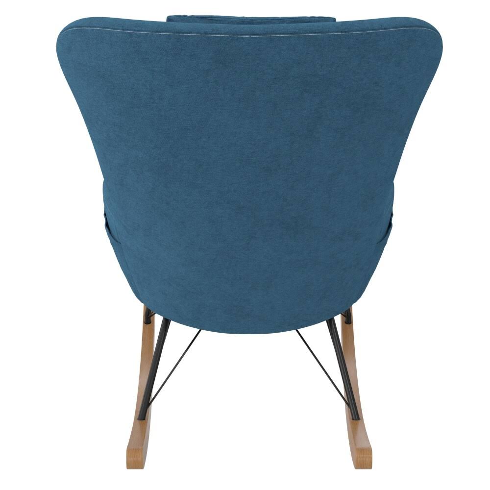 Blue Rocker Chair with Storage Pockets W832401