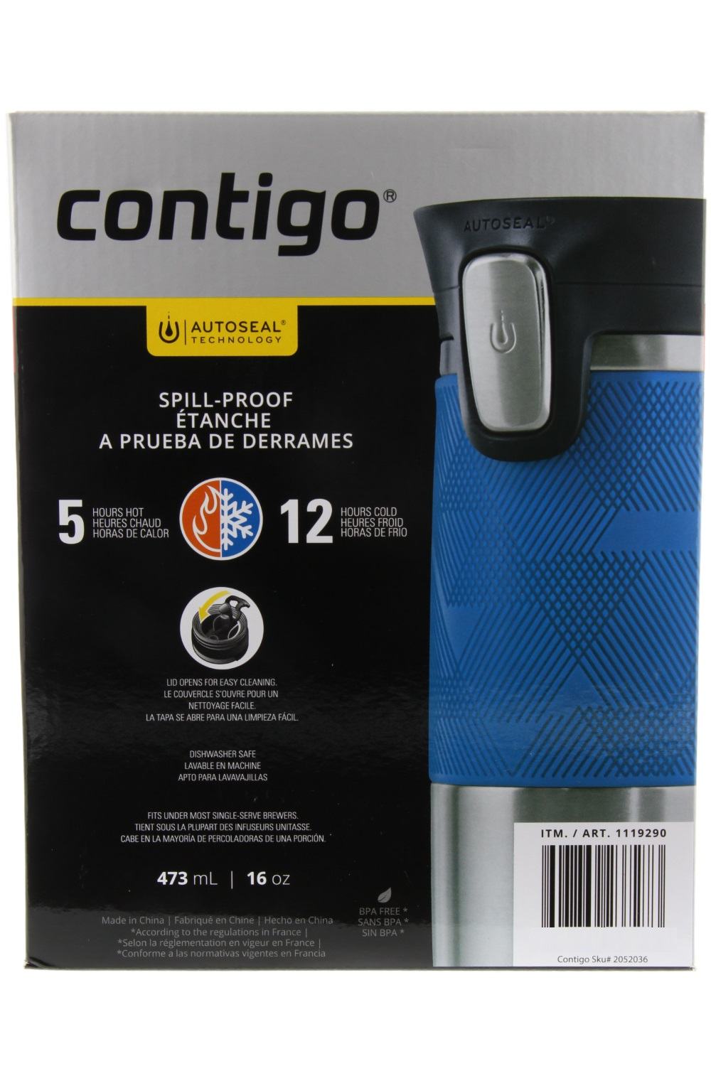 16oz Stainless Steel Spill-Proof Travel Mug (2 Pack) Q92290