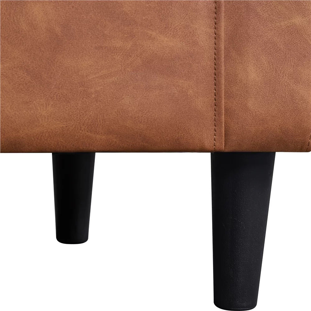 Brown Faux Leather Upholstered Accent Chair E757170