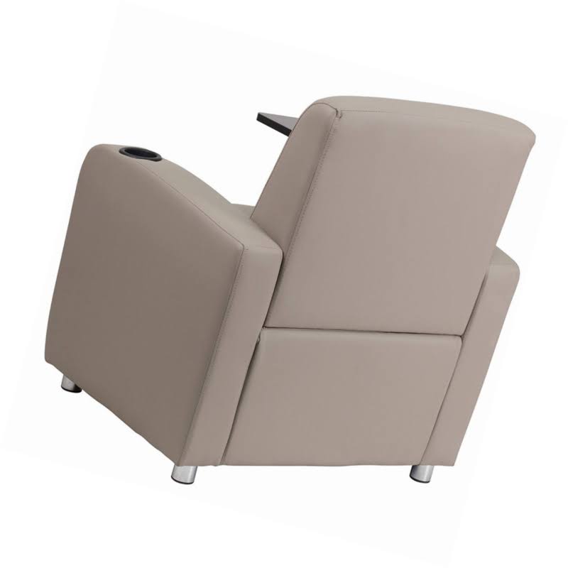 Gray Leather Guest Chair with Tablet Arm and Cup Holder H46770