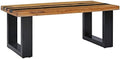Solid Teak Wood Coffee Table with Lava Stone Decoration L184