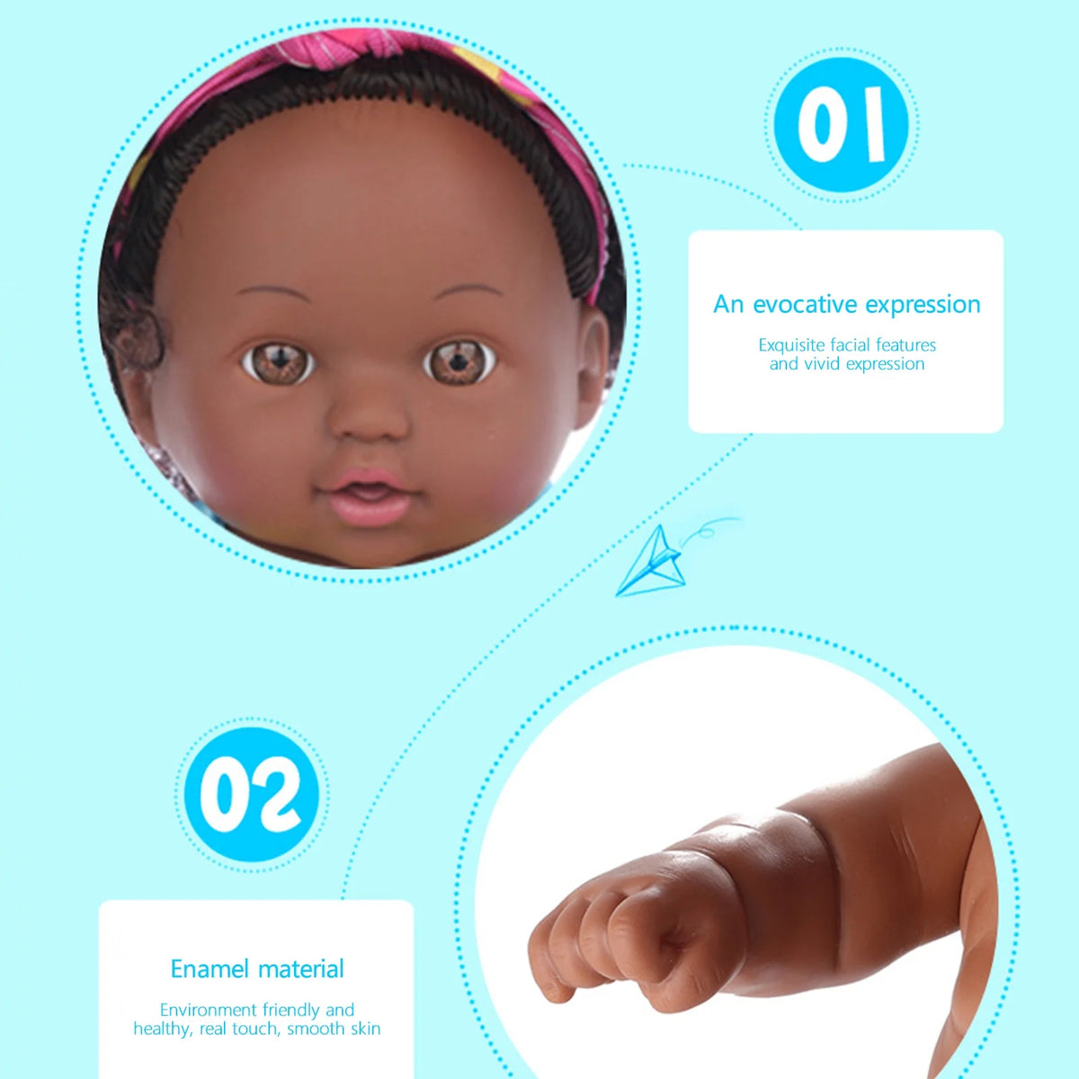 8 Inch Black Baby Dolls With Clothes Z6277