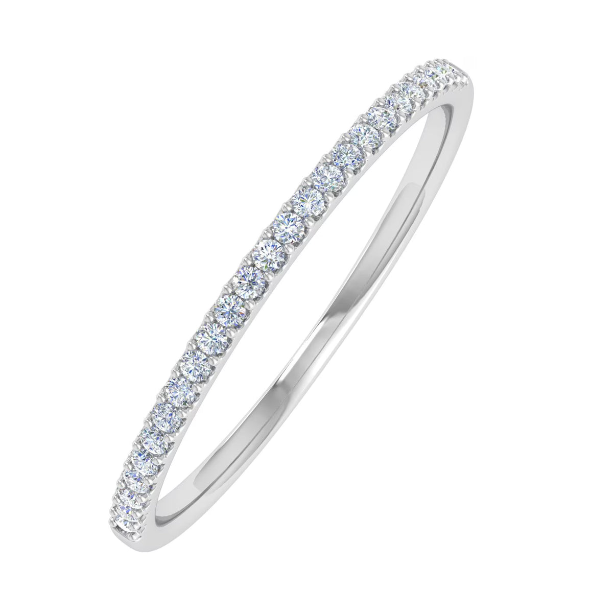10K White Gold Diamond Stackable Ring K4851