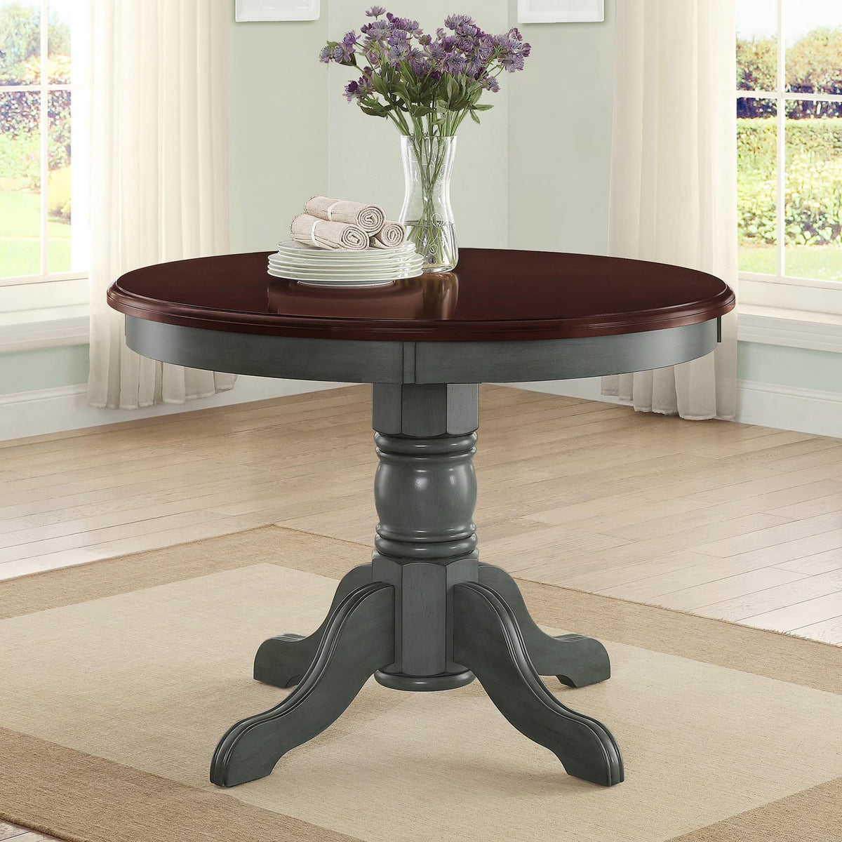 Blue & Mocha Finish Dining Table Z1718