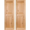 12 in. x 50 in. Real Wood Pine Raised Panel Shutters Pair Unfinished X116