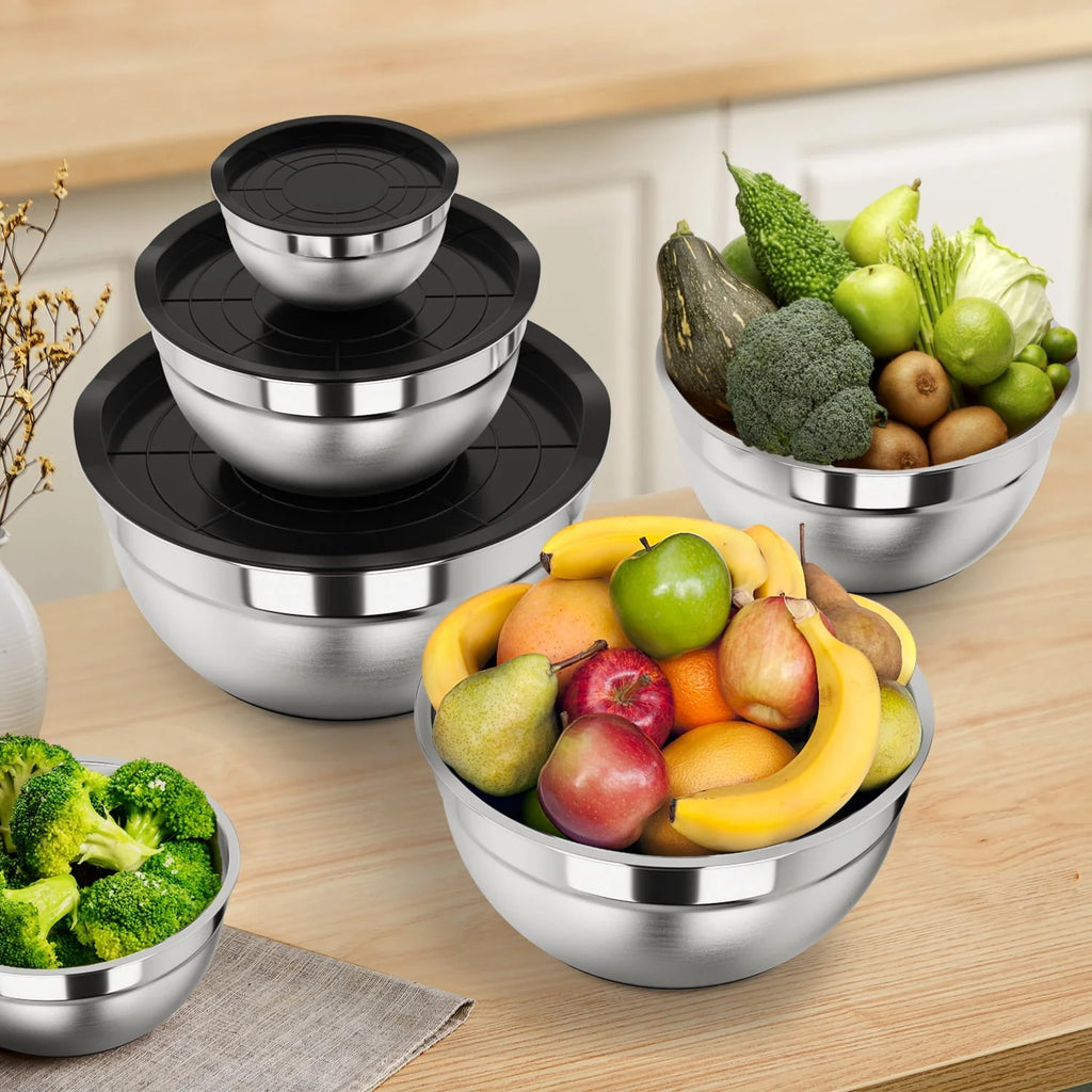 20 Pcs Stainless Steel Mixing Bowls Set with Lids Q1519