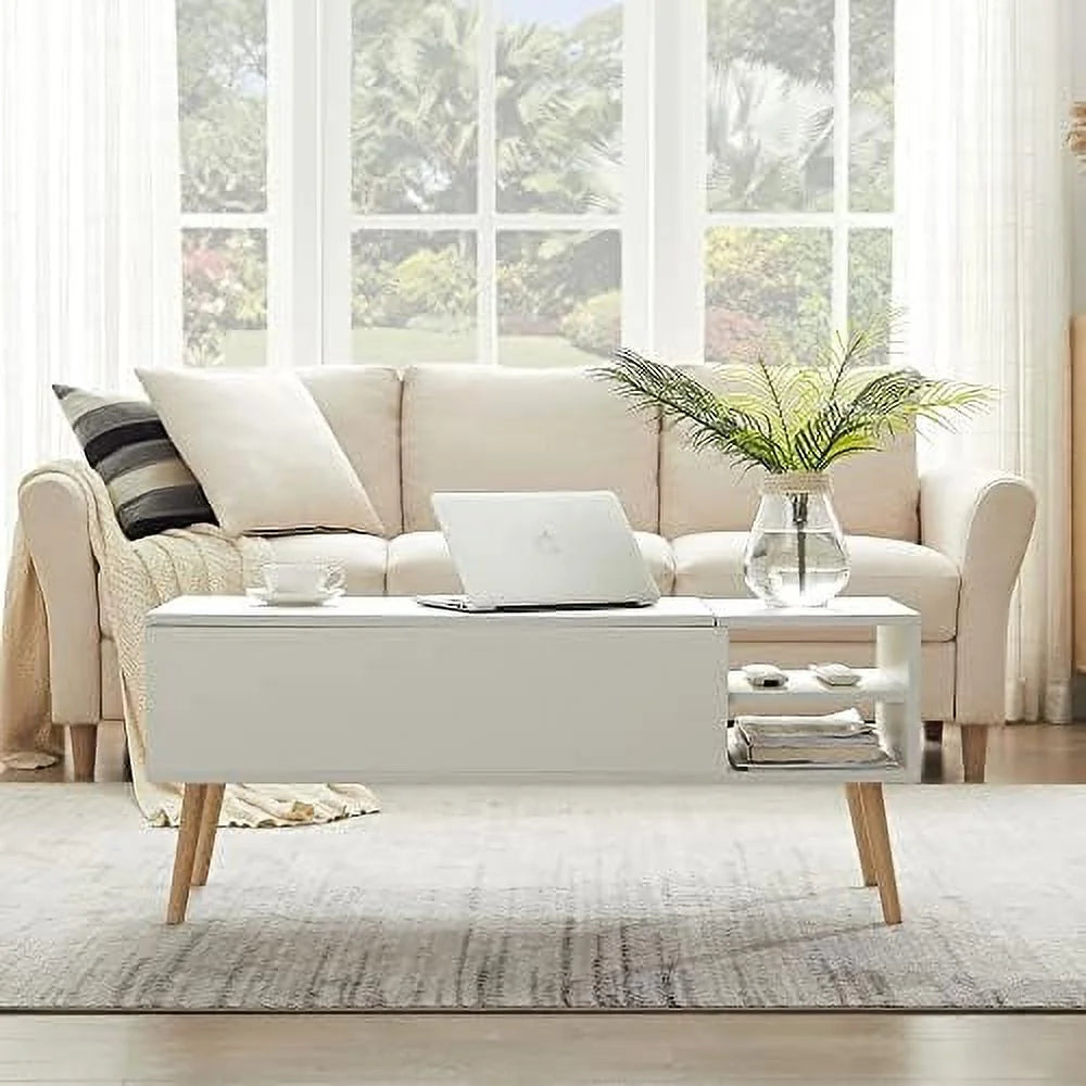 White Lift Top Wood Coffee Table G595