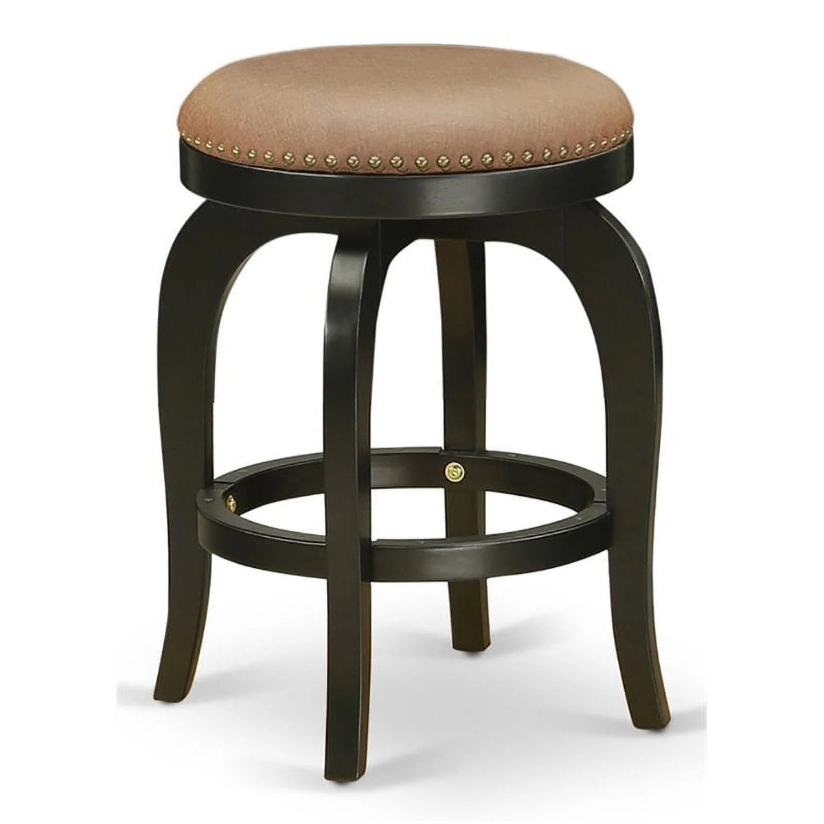 24" Wood Swivel Backless Bar Stool Set of 2 C394837