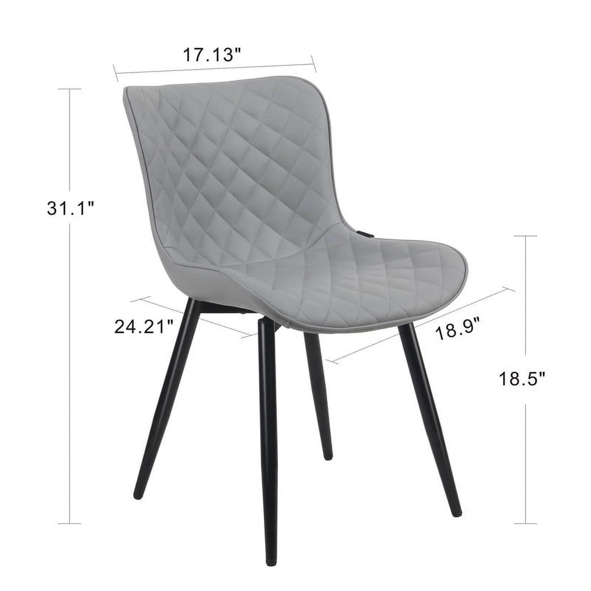 Gray Faux Leather Dining Chair Set of 2 L527540