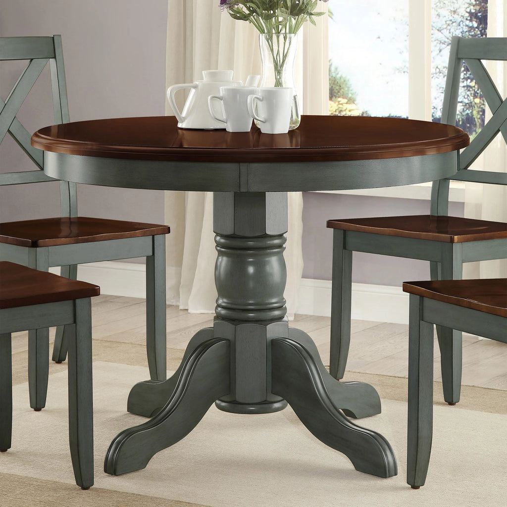 Blue & Mocha Finish Dining Table Z1718