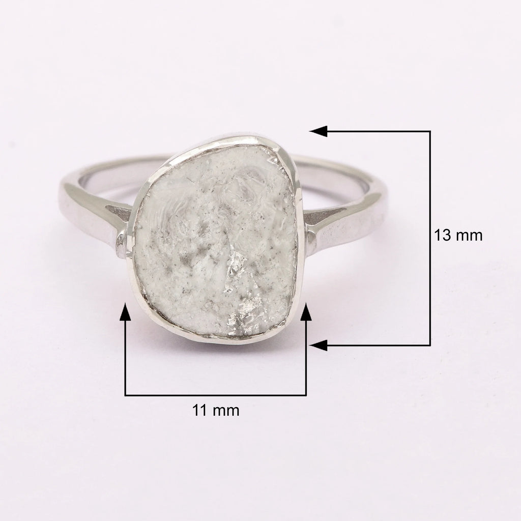 0.70 CTW Natural Slice Diamond Polki Solitaire Ring 925 Sterling Silver R927103