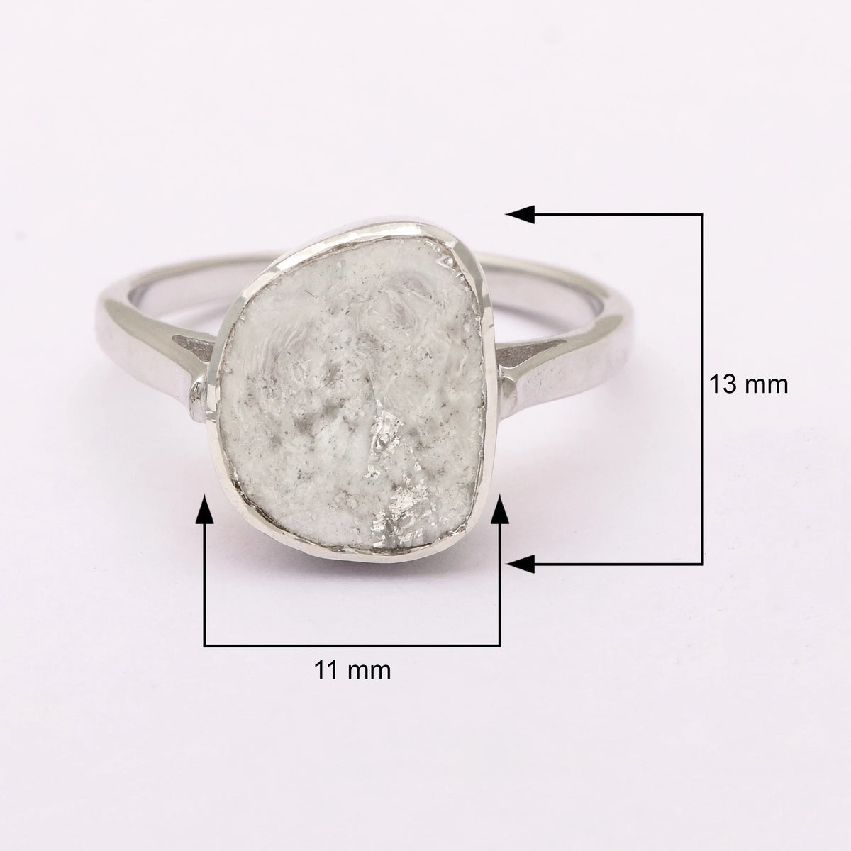 0.70 CTW Natural Slice Diamond Polki Solitaire Ring 925 Sterling Silver R927103