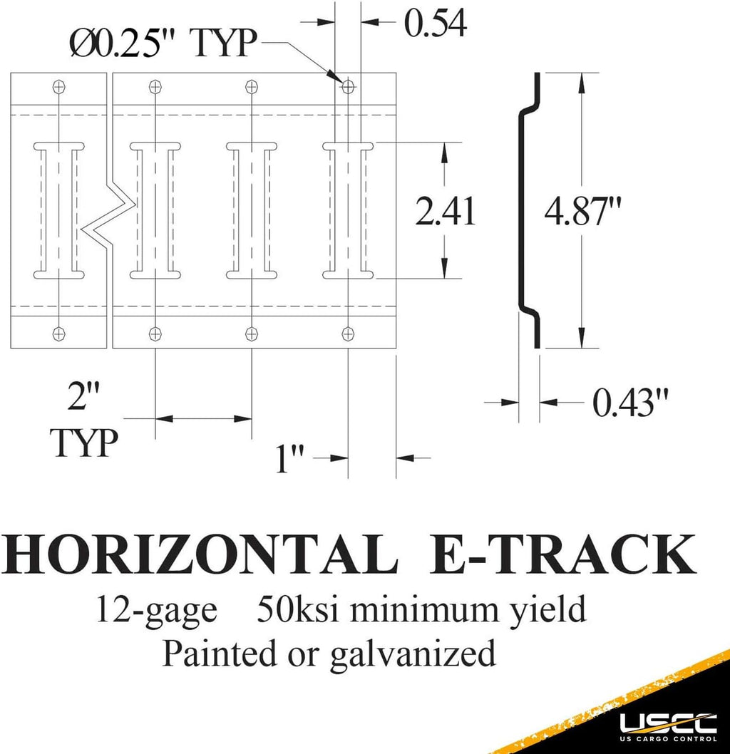 5 Foot Galvanized Steel E Track 5 Pack J537