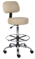 Beige Caressoft Medical Drafting Stool with Back Cushion E578936