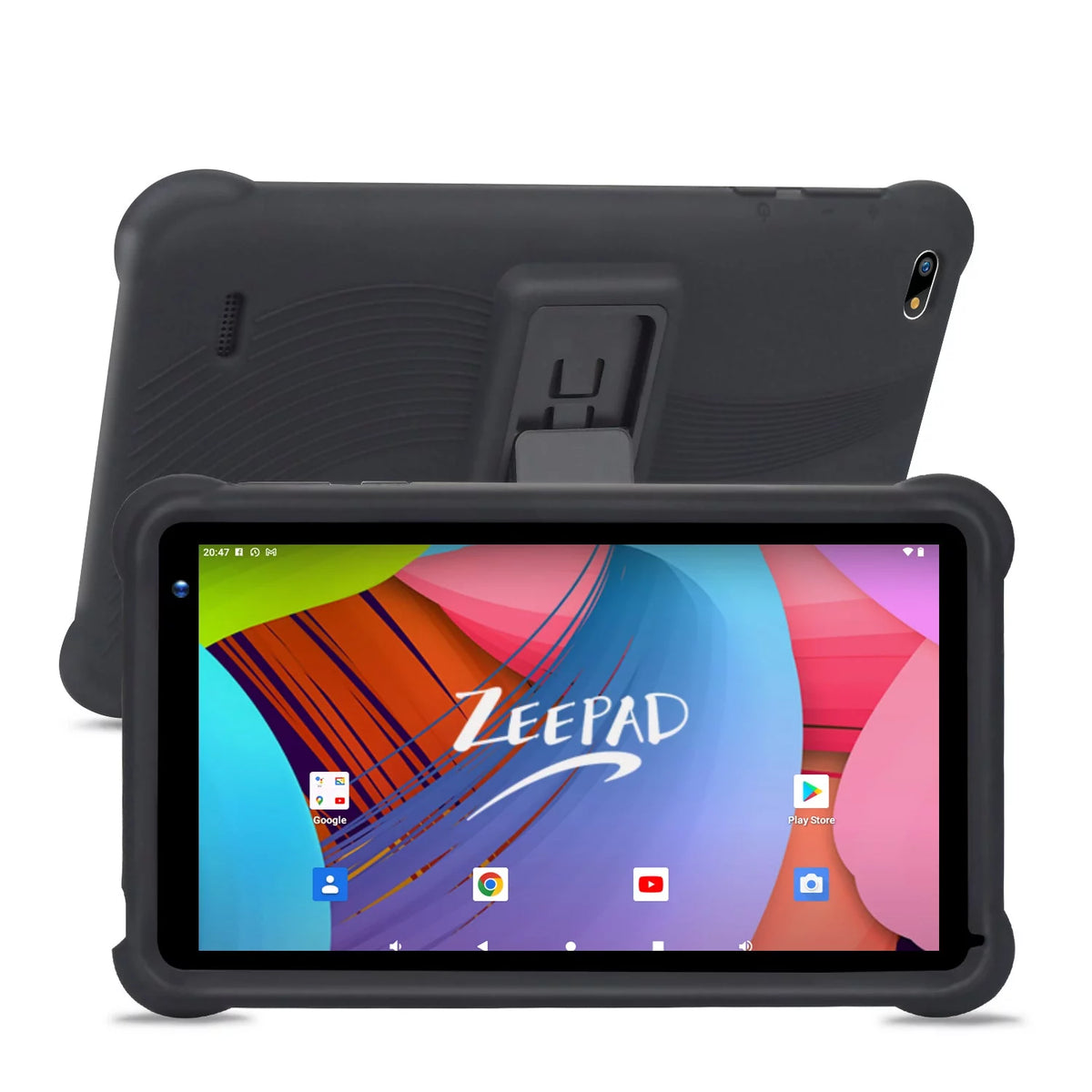 Black 7inch Kids Tablet Computer Android 12 32GB Storage Touch Screen A390