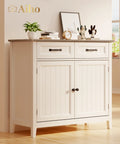 Grey Kitchen Sideboard Buffet Cabinet with Drawers and Adjustable Shelf M87598