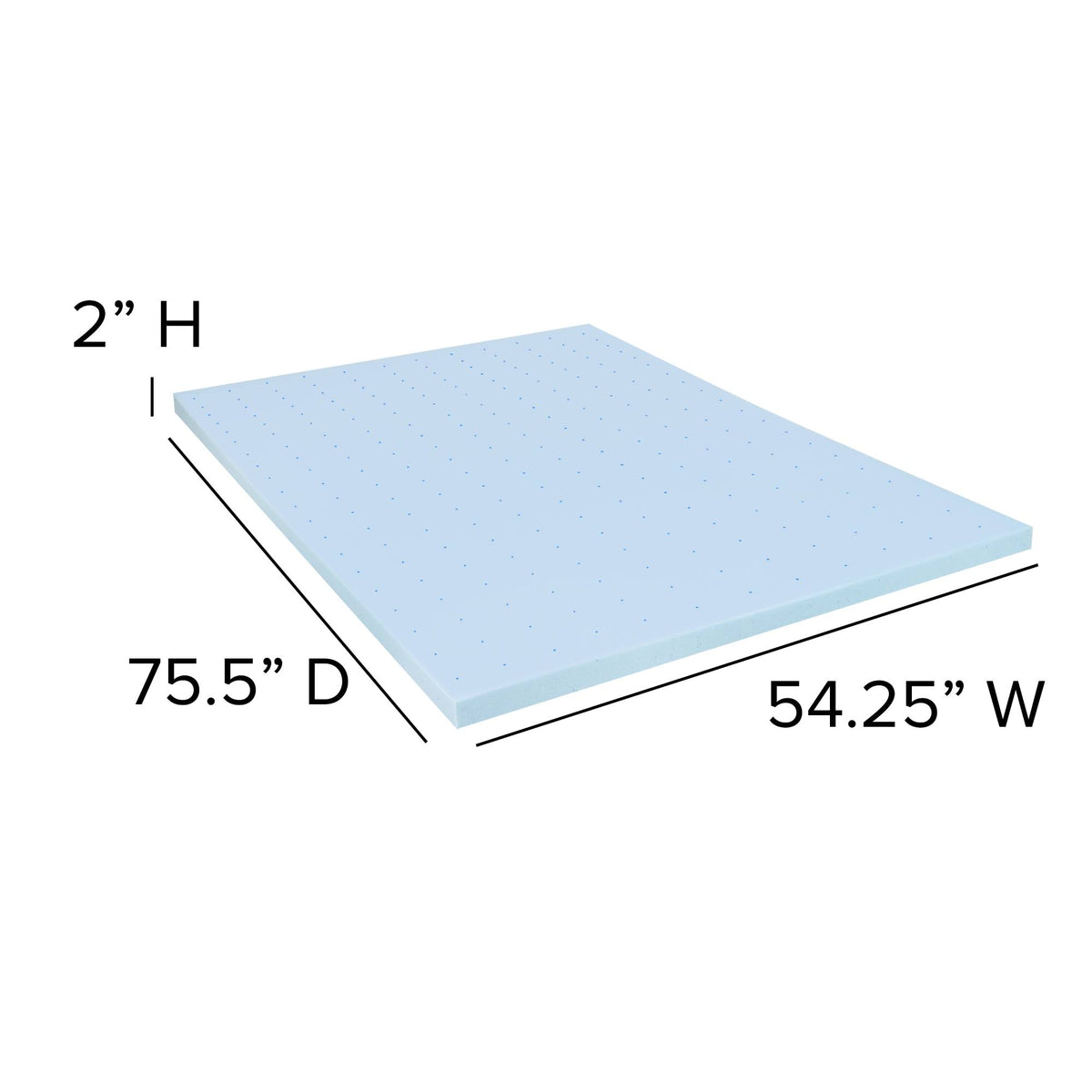 2 inch Cool Gel Memory Foam Mattress Topper Full Z549101