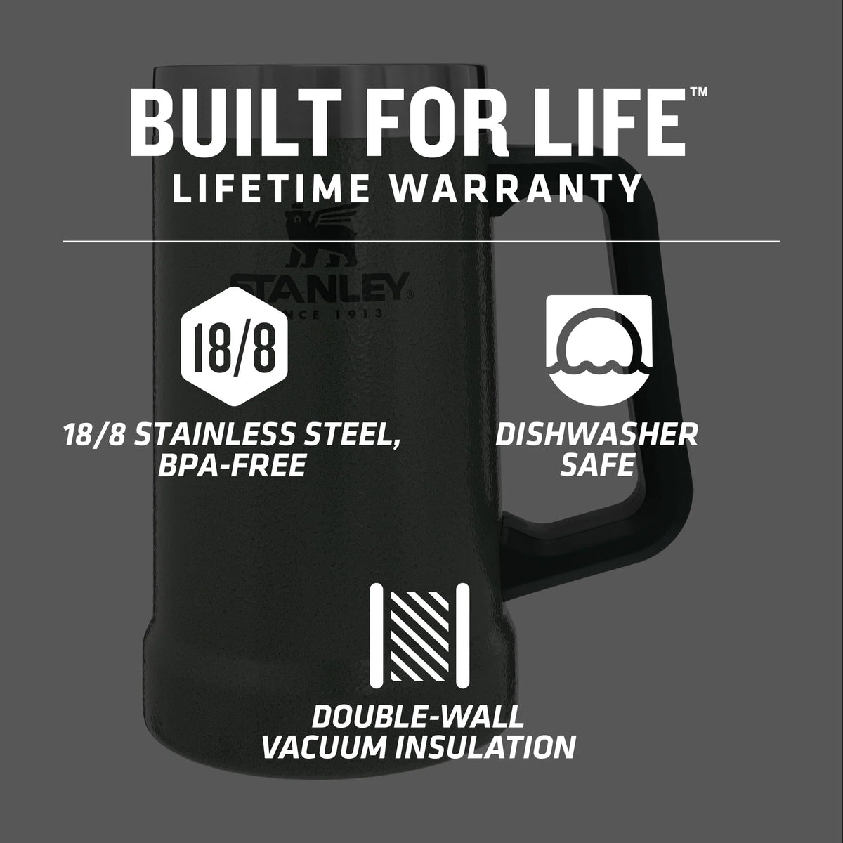 24 oz Vacuum Insulated Stainless Steel Beer Mug X61700