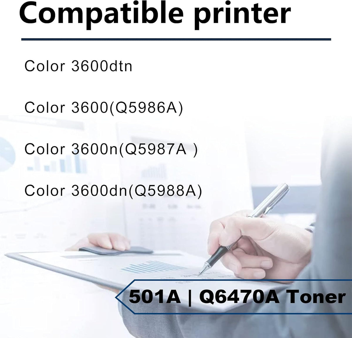 2 Pack Black Compatible Toner Cartridge for HP Color 3600 Printer E364