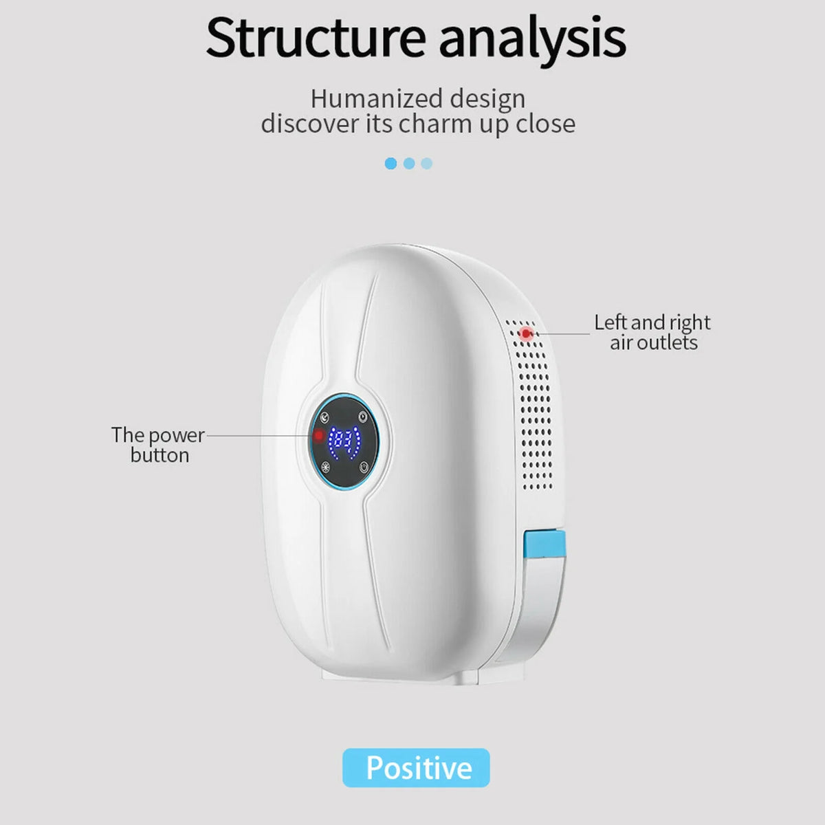 Mini Remote Control Dehumidifier 500ml Water Tank White F605838