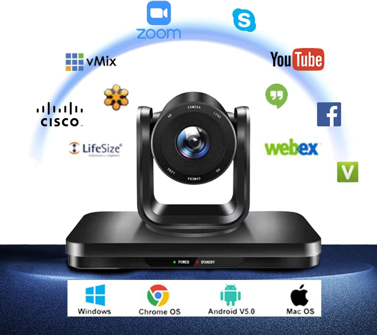 1080P PTZ Conference Camera with 4X Digital Zoom C3338
