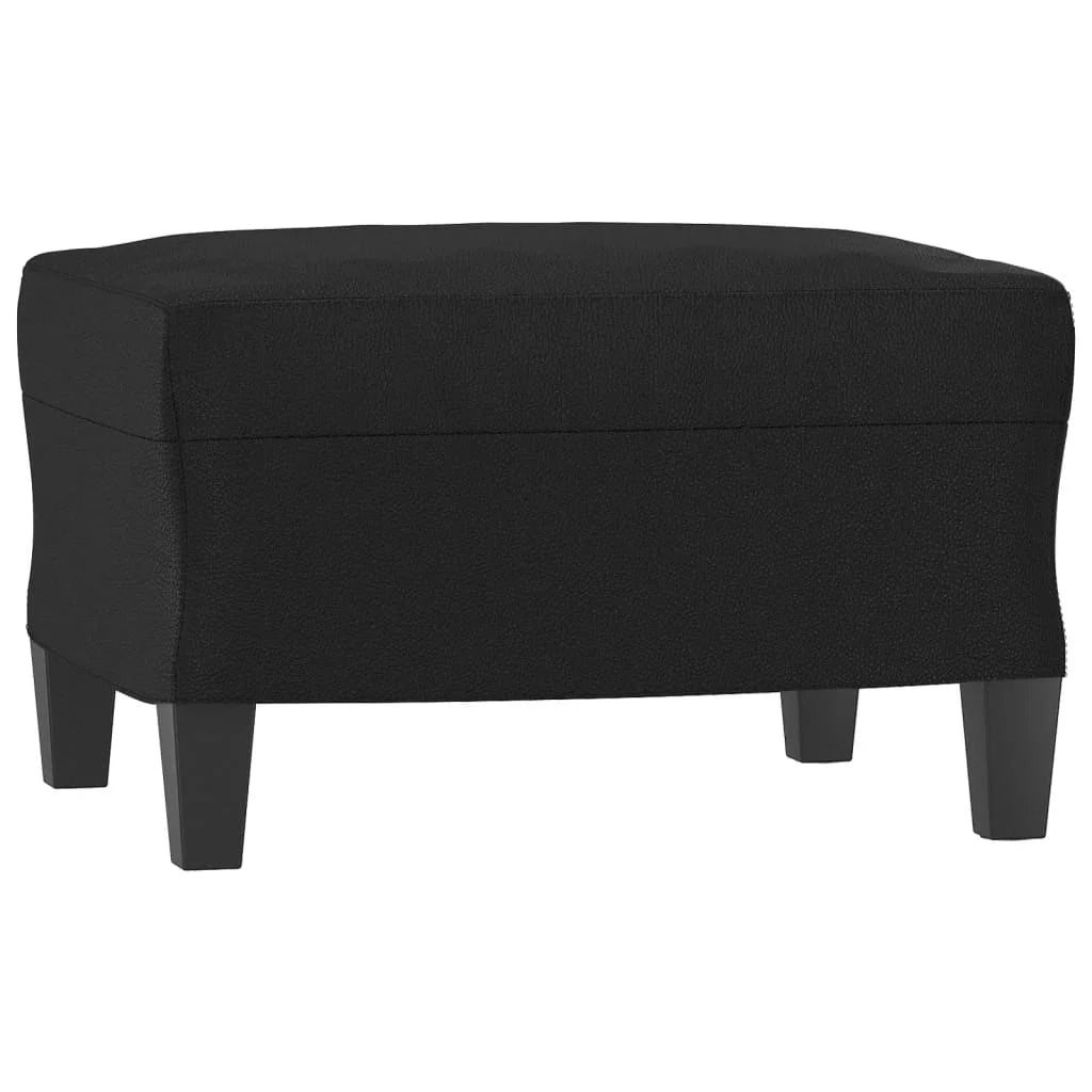 Black Faux Leather Sofa Chair with Footstool Q2470