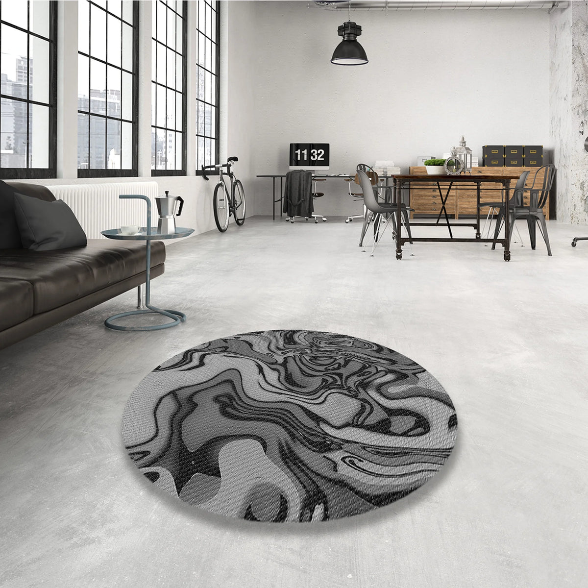 Dark Gray Black Area Rugs, 2' x 3' H5225