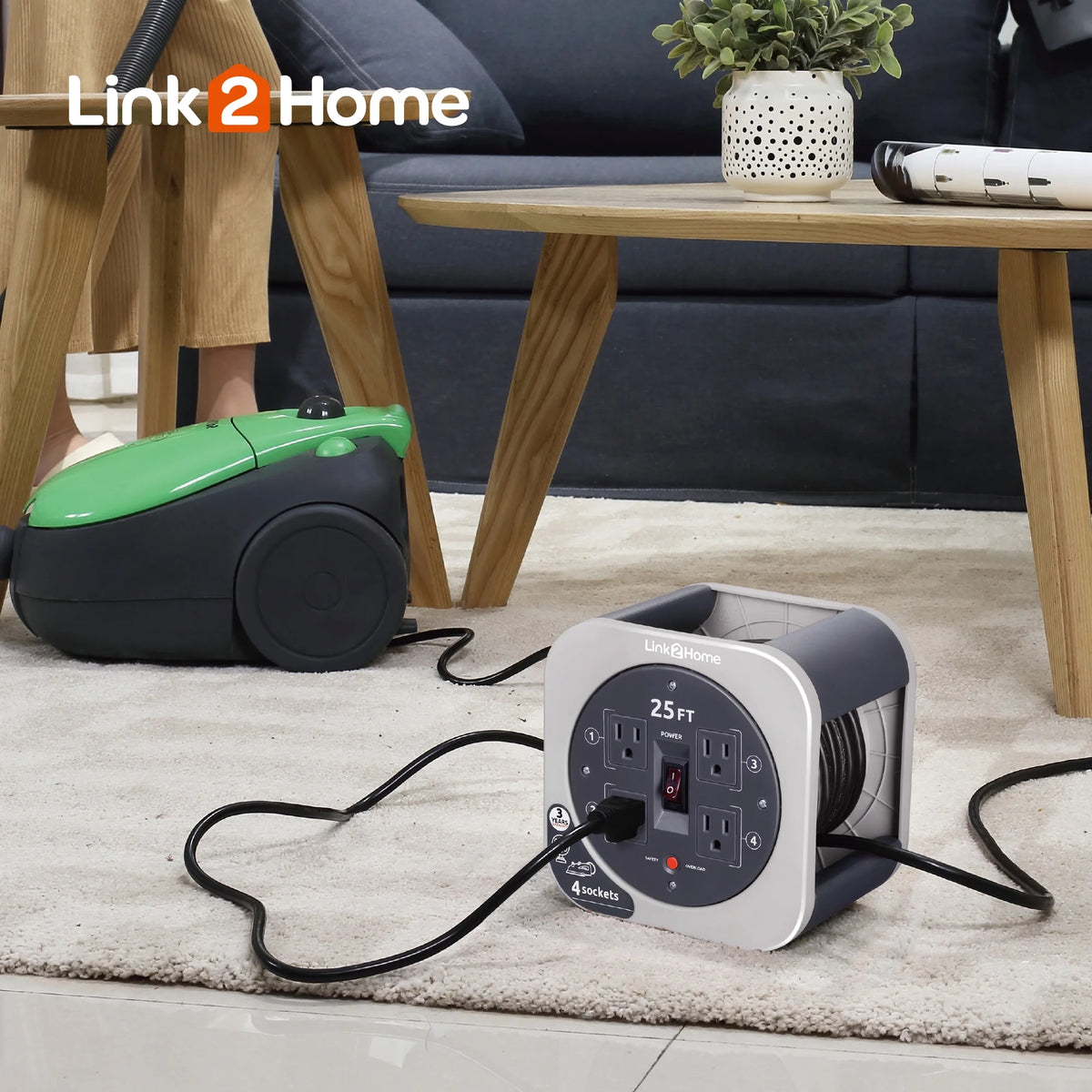 25 ft. Extension Cord Reel with 4 Power Outlets I113792