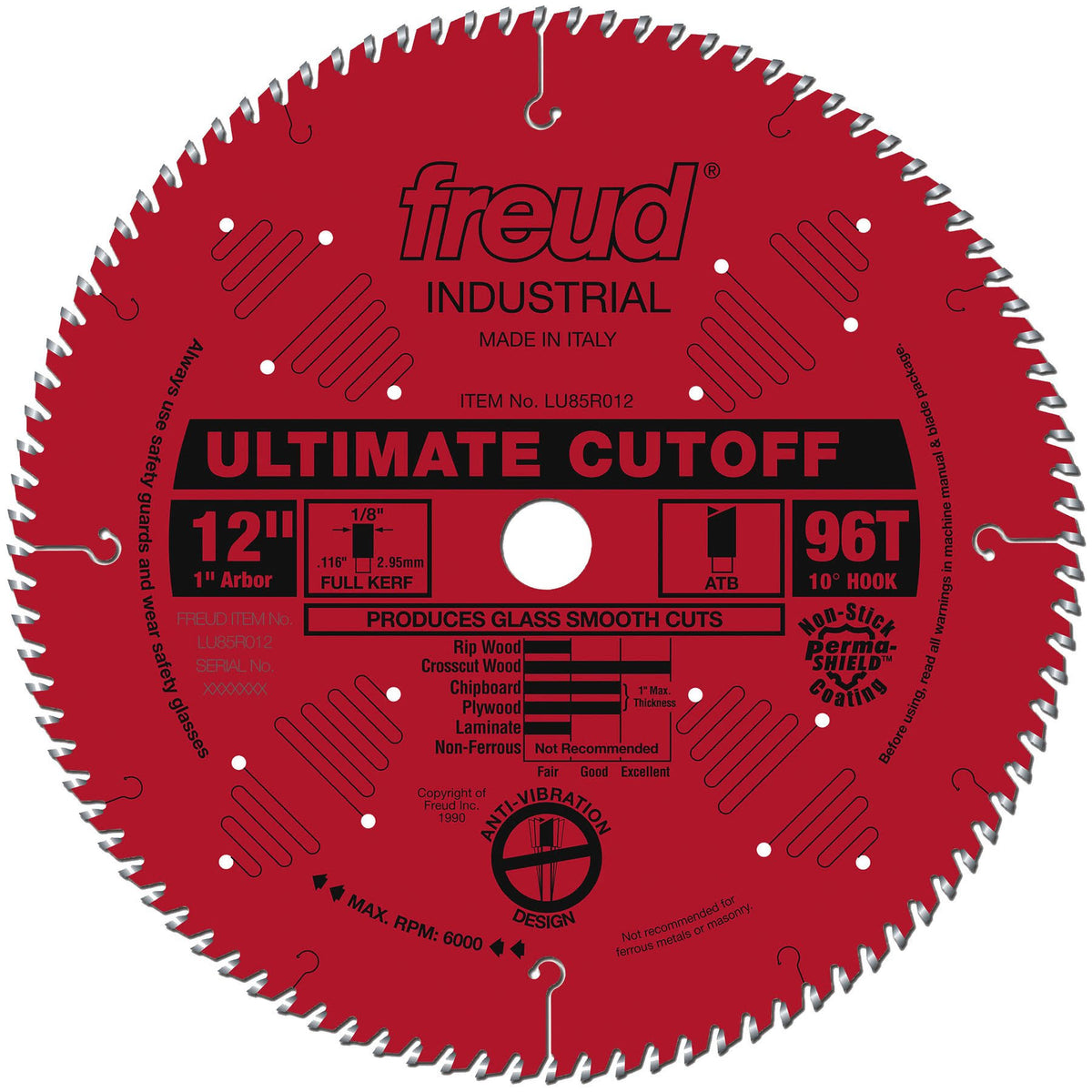 12 inch 96T ATB Teflon Carbide Industrial Cutoff Blade Y8590