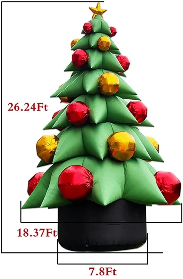 26Ft Tall Inflatable Green Christmas Tree with Multicolor Gift Boxes and Star G450
