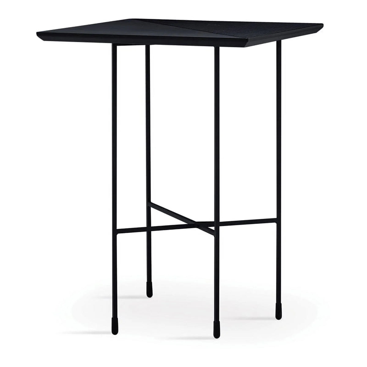 Black Engineered Wood & Metal Side Table W44741