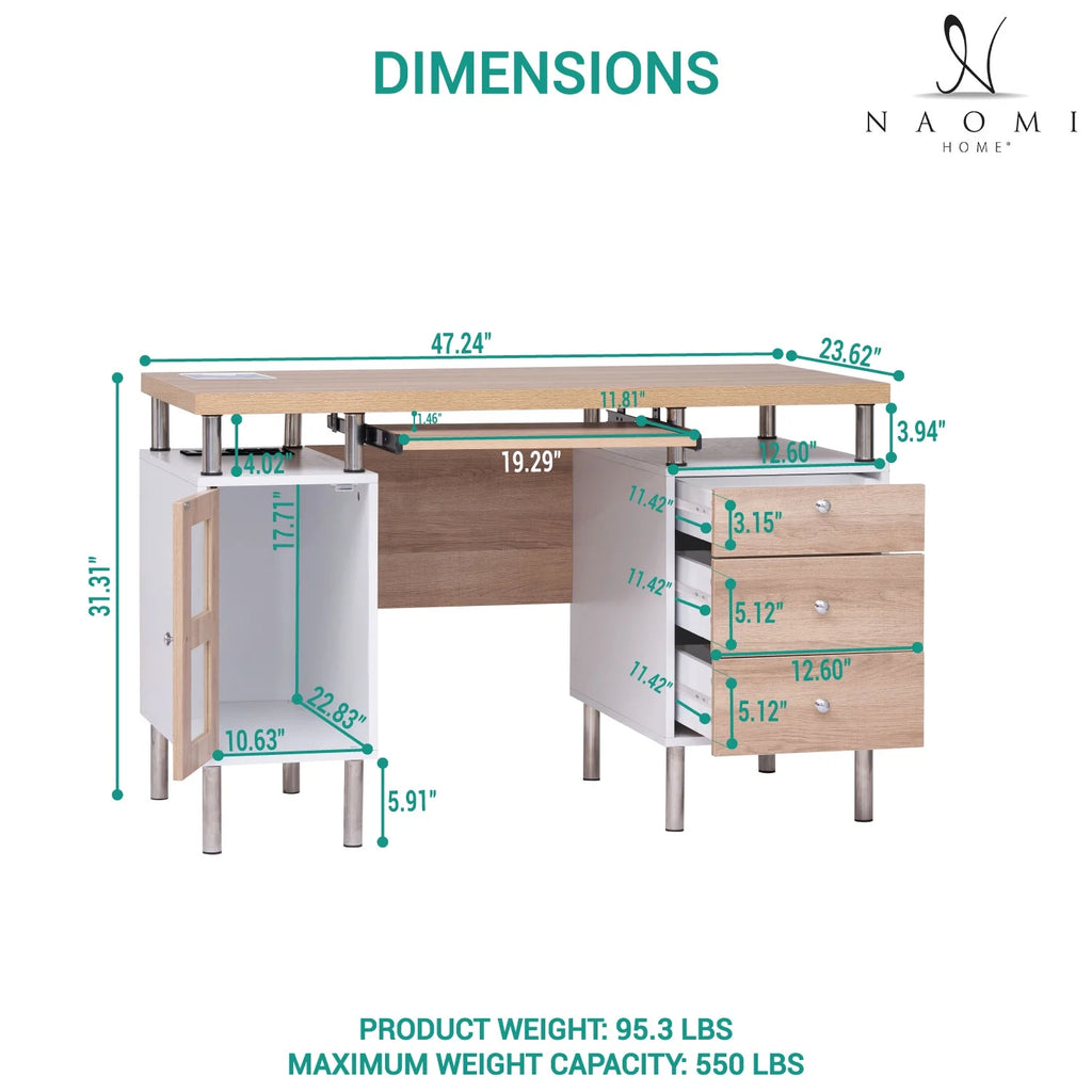 Contemporary Two-Tone Desk N605
