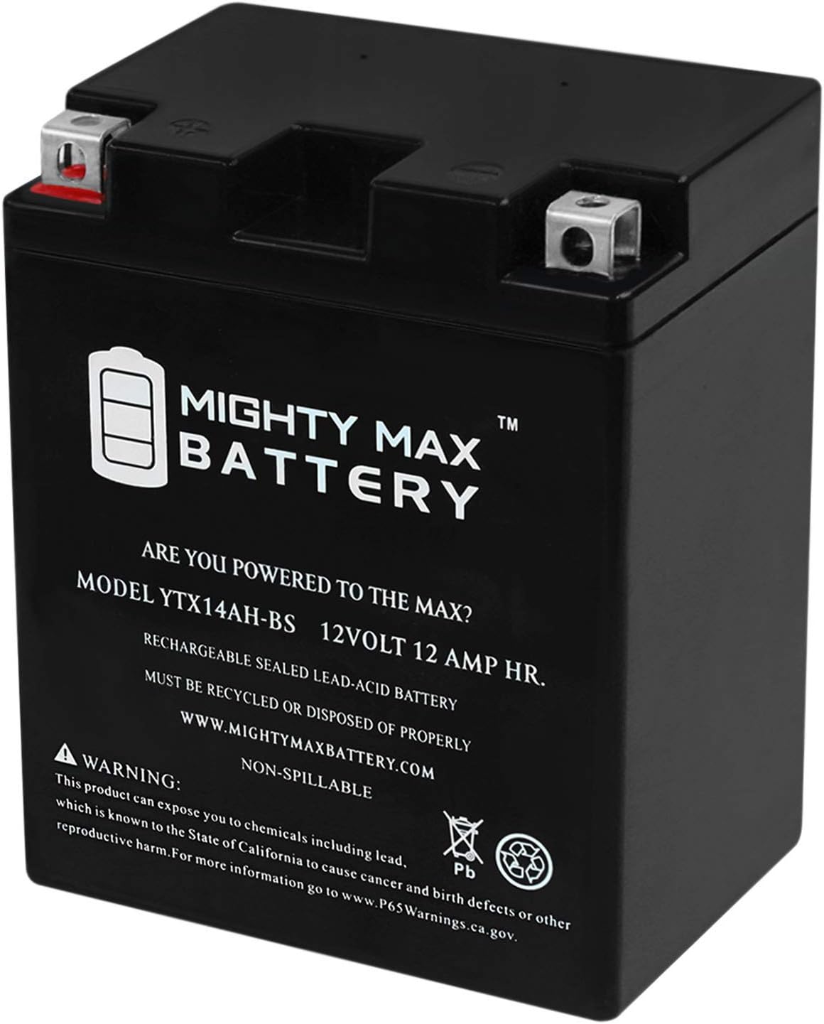 12 Volt 12AH 210 CCA SLA AGM Power Sport Battery Pack of 2 F473846