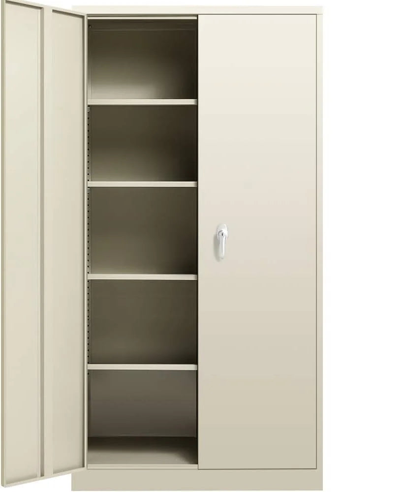 Black Metal Storage Cabinet with Locking Doors and Adjustable Shelves U783892