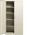 Black Metal Storage Cabinet with Locking Doors and Adjustable Shelves U783892